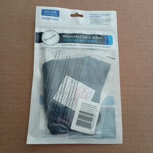 NWT blue washable fabric reusable face mask size L/XL